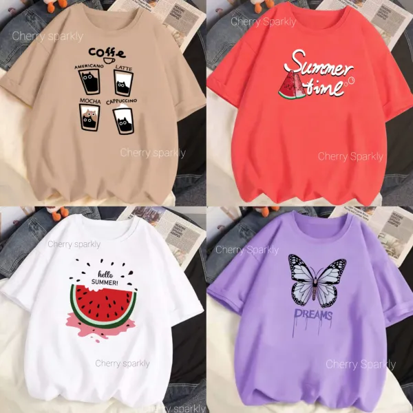 ৪ পিস টি-শার্ট কম্বো মাএ ১০৫০ টাকা